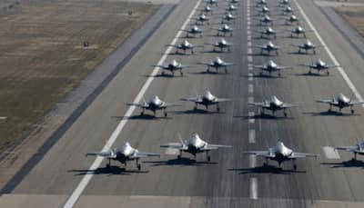 In massive display of air power, US conducts first ever 'elephant walk' of F-35 fighters
