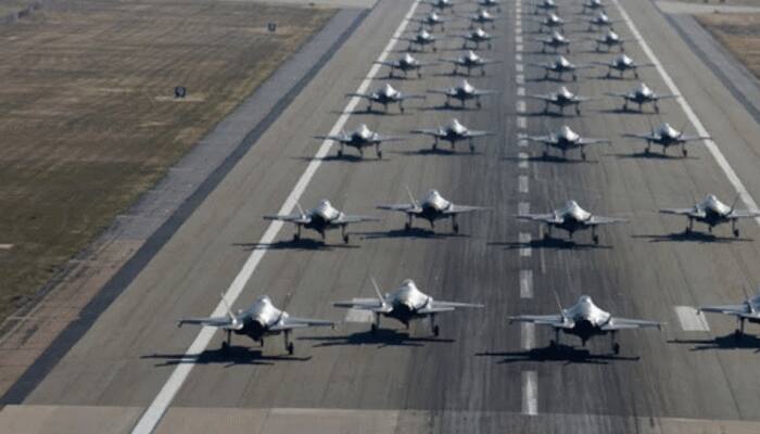 In massive display of air power, US conducts first ever 'elephant walk' of F-35 fighters
