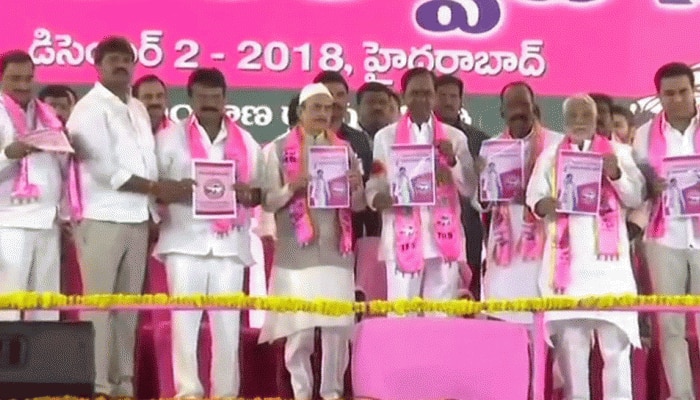 Telangana Rashtra Samithi releases party manifesto for Telangana polls