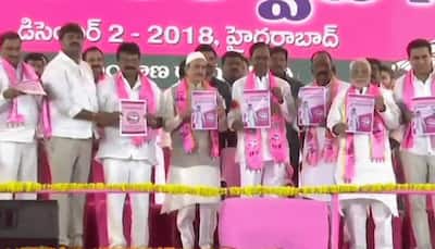 Telangana Rashtra Samithi releases party manifesto for Telangana polls