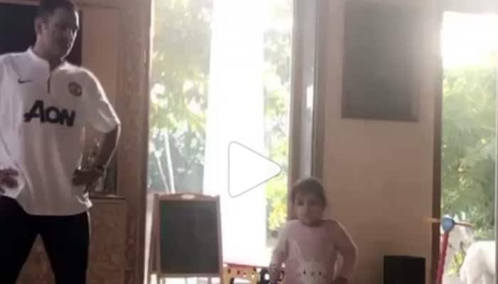 MS Dhoni's dance video with daughter Ziva goes viral-Watch
