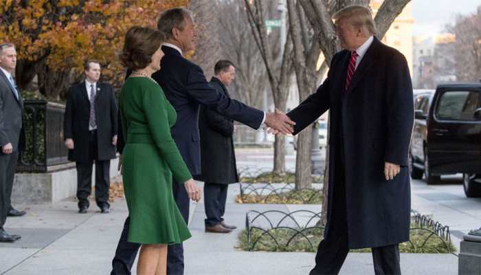 No chumminess between Donald Trump, former presidents at George Bush funeral
