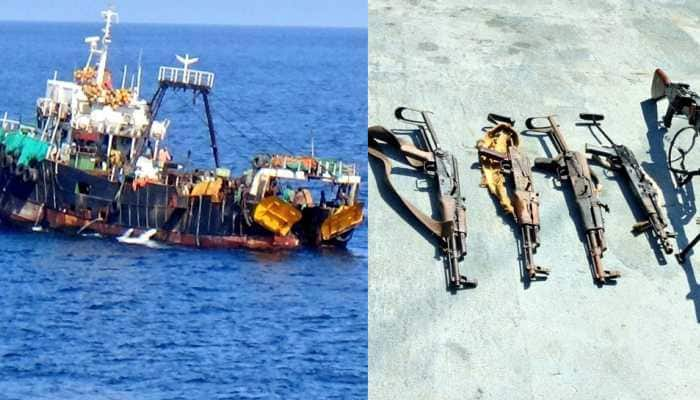 Naval ship INS Sunayna seizes arms from illegal fishing vessel off Somalia