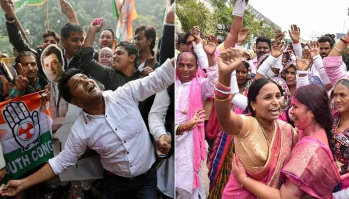 Congress wins Chhattisgarh, Rajasthan Assembly elections, single largest in Madhya Pradesh; TRS sweeps Telangana; MNF takes Mizoram