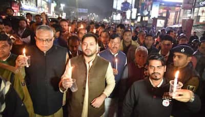 Tejashwi Yadav leads candle march in Patna, attacks Nitish Kumar govt over declining law and order in Bihar