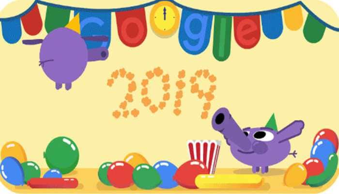 Google makes cute elephant doodle to celebrate New Year 2019