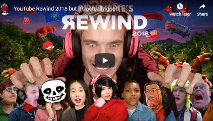PewDiePie's YouTube rewind earns a big milestone PewDiePie's YouTube rewind earns a big milestone