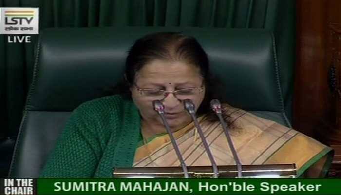 Speaker Sumitra Mahajan suspends 26 AIADMK MPs for 5 Lok Sabha sittings