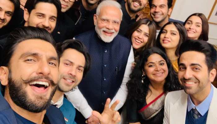 PM Narendra Modi&#039;s epic selfie with top Bollywood stars calls for a freeze frame!