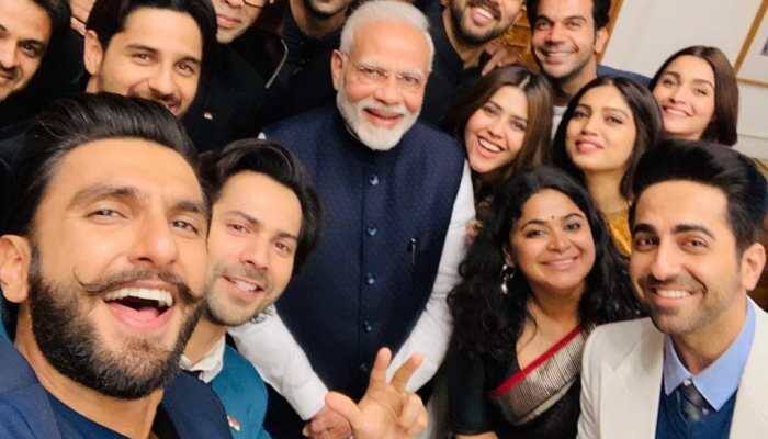 PM Narendra Modi's epic selfie with top Bollywood stars calls for a freeze frame!