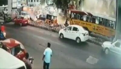 Caught on camera: 1 dead, 3 injured as bus runs over pedestrians, hits car, auto and two-wheeler in Secunderabad