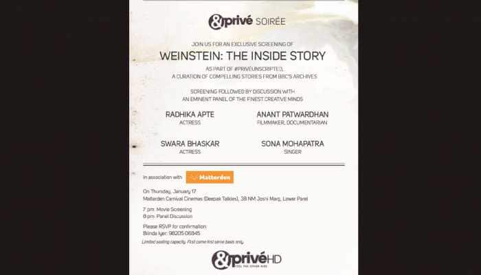 Watch the dark life of Harvey Weinstein unfold in &#039;Weinstein: The inside story&#039; at &amp;Prive Soiree!