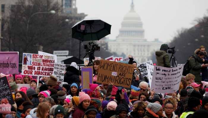 Women march in hundreds of US cities for third straight year