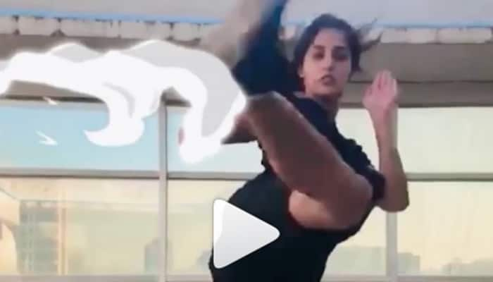 Disha Patani&#039;s sweep kick video will blow your mind-Watch