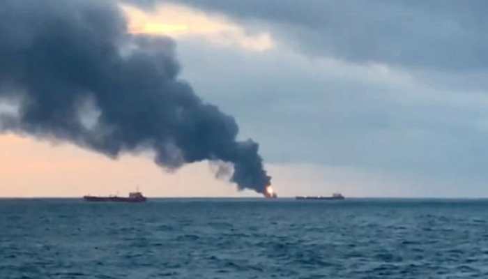 Ships with Indian, Turkish crews catch fire in Kerch Strait, 11 dead
