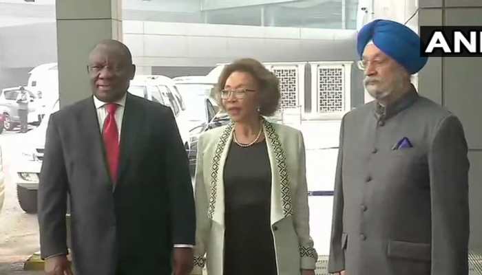 South Africa President Cyril Ramaphosa, Chief Guest at Republic Day Parade, arrives in Delhi