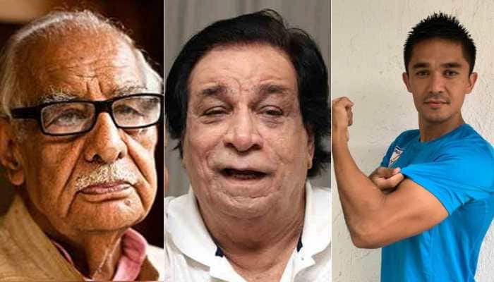 Kader Khan, Sunil Chhetri, Kariya Munda, Kuldip Nayar among others honoured with Padma Awards