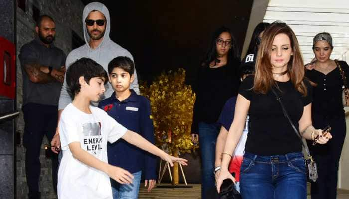 Hrithik Roshan enjoys lunch with ex-wife Sussanne Khan and sons Hrehaan and Hridhaan —Pics