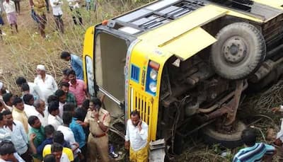 School bus overturns in Guntur district of Andhra Pradesh, several students injured