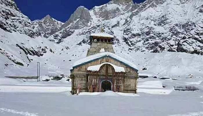 Uttarakhand: Kedarnath Temple turns white after heavy snowfall in Rudraprayag