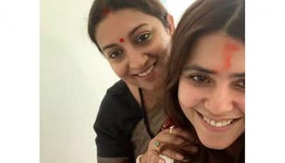 Ekta Kapoor shares a glimpse of her baby boy with 'maasi' Smriti Irani-See pic