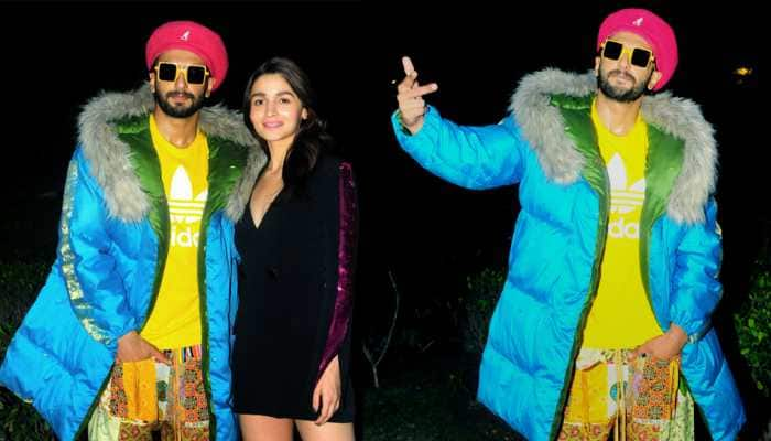 Ranveer Singh&#039;s eye-catchy neon avatar, Alia Bhatt&#039;s subtle black magic at Gully Boy Delhi promotions 