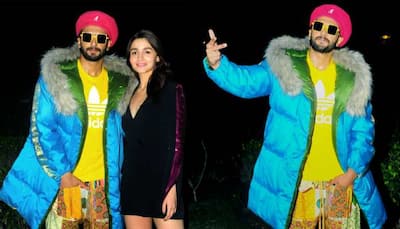 Ranveer Singh's eye-catchy neon avatar, Alia Bhatt's subtle black magic at Gully Boy Delhi promotions 