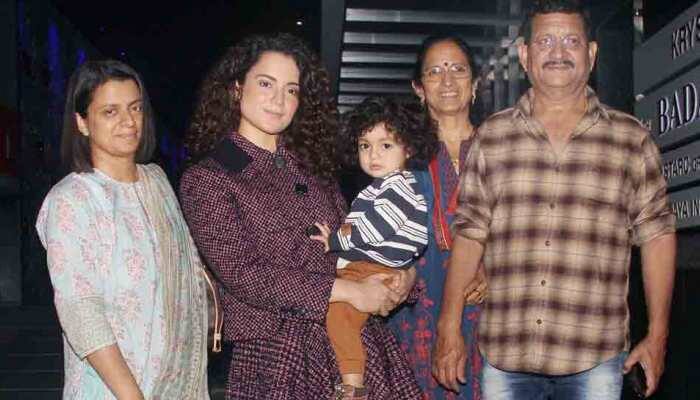 Kangana Ranaut steps out for a dinner outing with her family — Pics