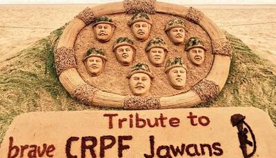 Awantipora terror attack: Sudarsan Pattnaik pays sand art tribute to CRPF martyrs