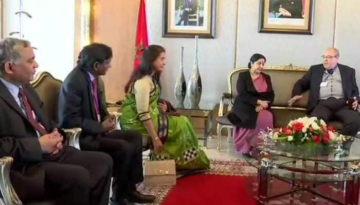 Swaraj visits Morocco to consolidate strategic partnership in areas of mutual interest