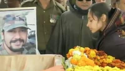 Holding back tears, Pulwama martyr Major VS Dhoundiyal's wife bids him final goodbye
