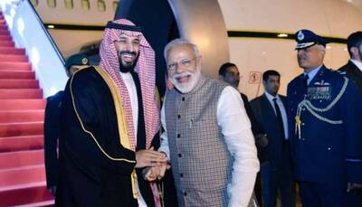 Saudi Crown Prince Mohammed bin Salman lands in India, PM Narendra Modi receives him at airport