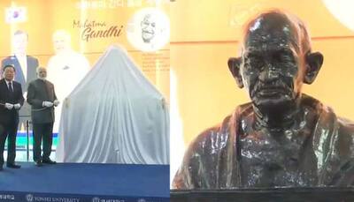 PM Narendra Modi unveils bust of Mahatma Gandhi in Seoul, says Bapu showed how to live in harmony with nature
