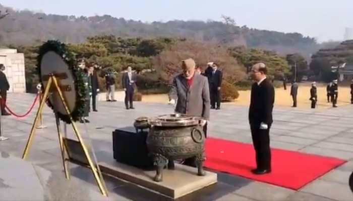 PM Narendra Modi visits National Cemetery in Seoul, pays homage to fallen soldiers