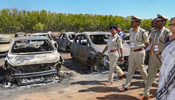 Overheated silencer of vehicle may have caused Aero India fire; Nirmala Sitharaman inspects site