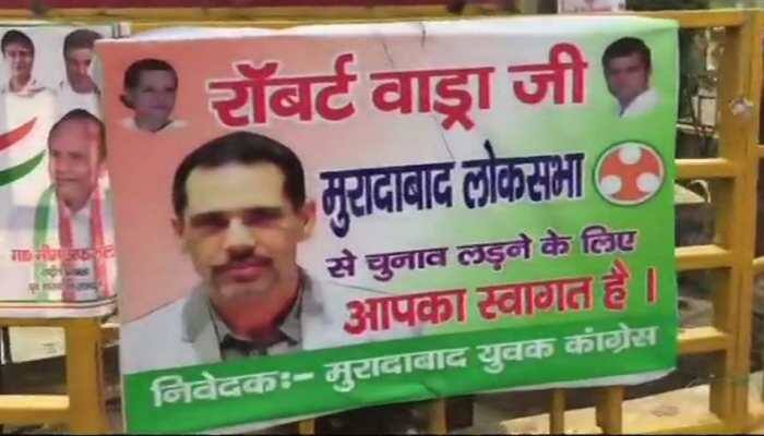 Posters welcoming Robert Vadra to contest Lok Sabha election put up in Moradabad