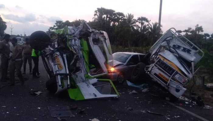 2 dead, 21 injured after three vehicles collide in Tamil Nadu&#039;s Ramanathapuram
