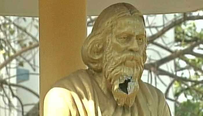 Rabindranath Tagore&#039;s statue vandalised in West Bengal