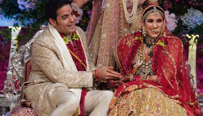 First pictures of Akash Ambani-Shloka Mehta as a married couple out!