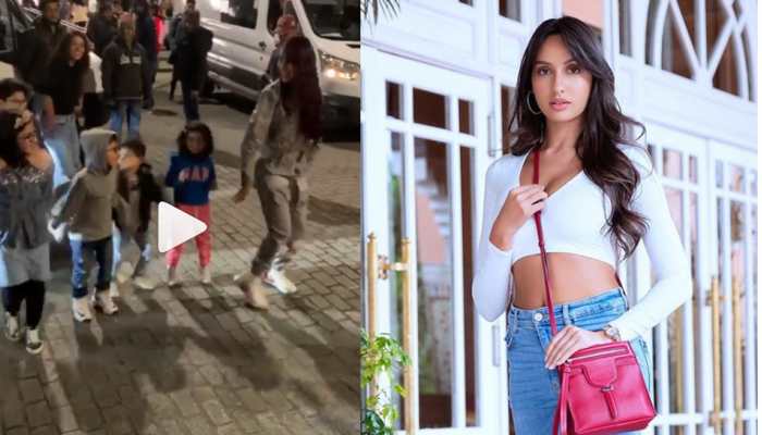 Nora Fatehi dances to 'Kamariya' with a bunch of kids—Watch