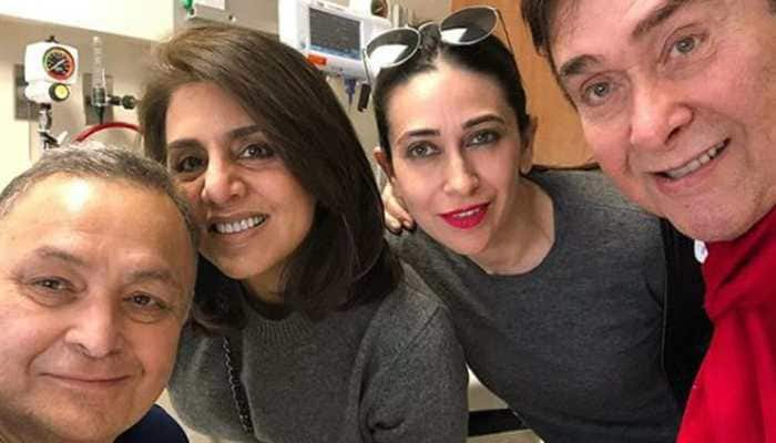 Karisma Kapoor-Randhir Kapoor visit Rishi Kapoor in New York, Neetu shares pic-See inside