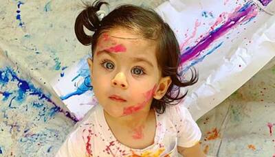 Inaaya Naumi Kemmu looks adorable playing with colours on Holi—See pic