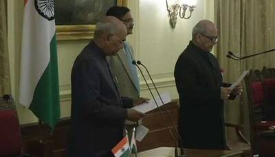 President Kovind administers oath of office to Justice Pinaki Chandra Ghose as Lokpal chief