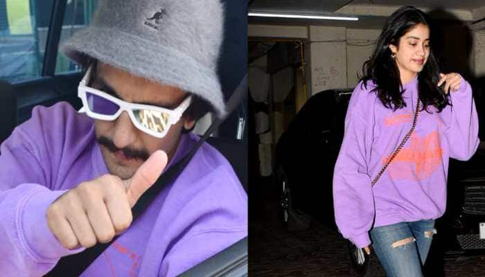 Did Ranveer Singh steal this sweatshirt from Janhvi Kapoor&#039;s wardrobe? Check out pics