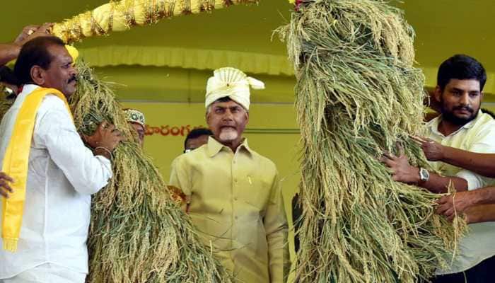 Andhra Pradesh CM Chandrababu Naidu, TDP leaders to sit on protest against IT raids