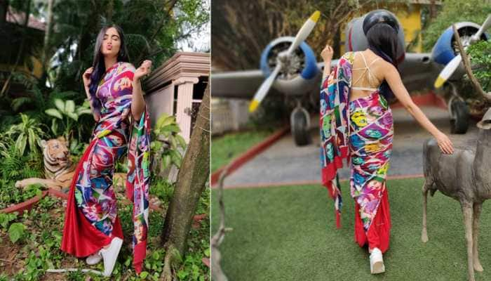 Adah Sharma dons a quirky saree with white sneakers, pics go viral—See inside