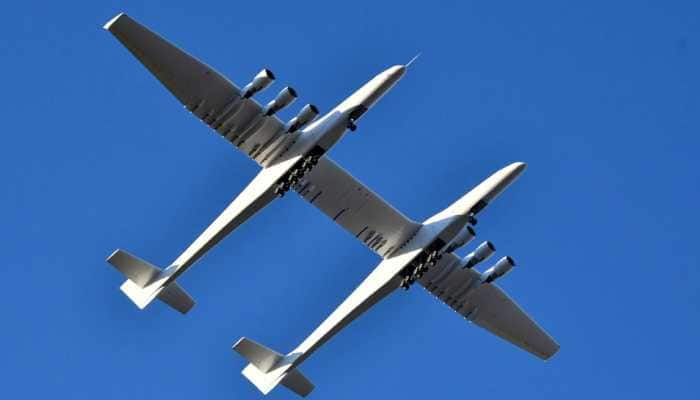 World&#039;s largest plane makes first flight over California in US