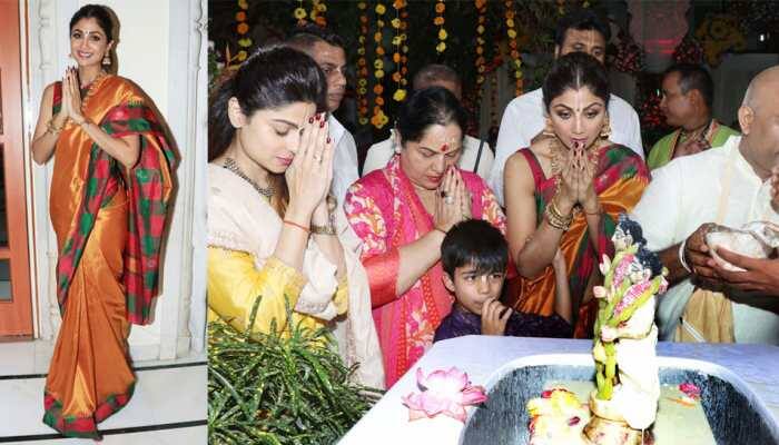 Shilpa Shetty visits ISKCON Temple with mother, sister Shamita Shetty and son—See pics