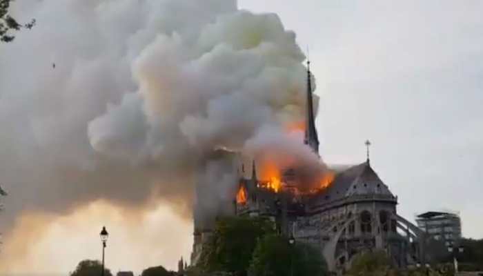 Fire breaks out at Paris&#039; iconic Notre Dame cathedral