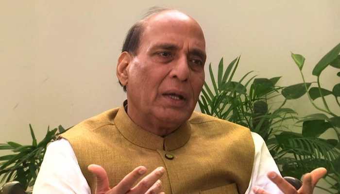 Opposition making hue and cry over EVMs as they see defeat: Rajnath Singh Opposition making hue and cry over EVMs as they see defeat: Rajnath Singh